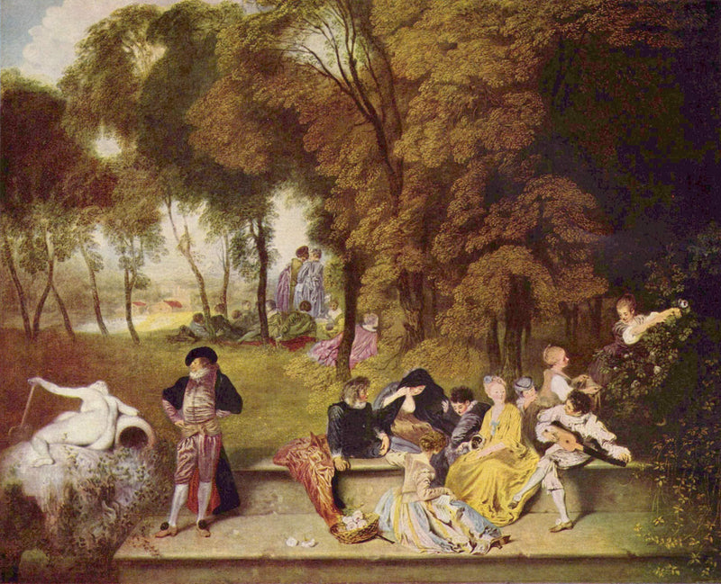 Merry Company in the Open Air by Antoine Watteau — Oil Painting Reproduction