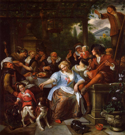 Merry Company on a Terrace in apartment