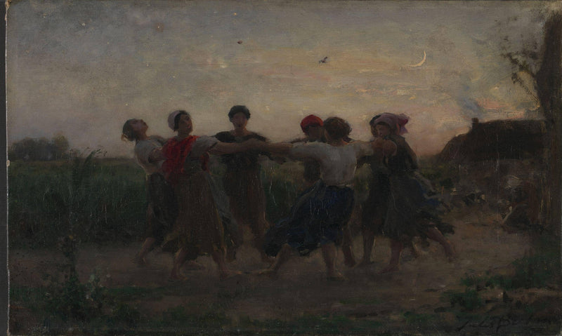 Midsummer Night Dance in Courrières by Jules Breton — Oil Painting Reproduction