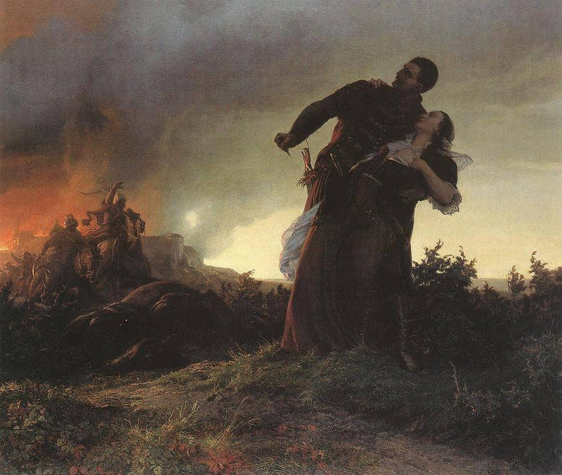 Mihály Dobozi and his Wife by Bertalan Szekely — Oil Painting Reproduction