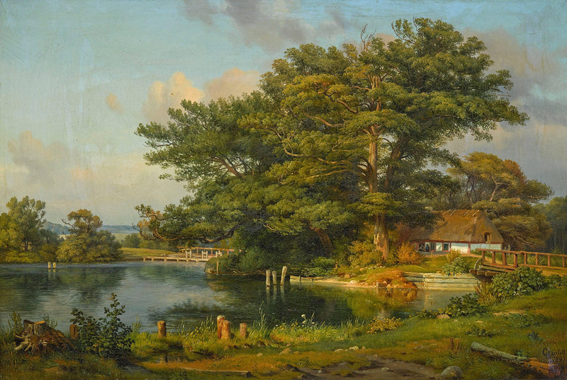 Mill near Silkeborg by Louis Gurlitt — Oil Painting Reproduction