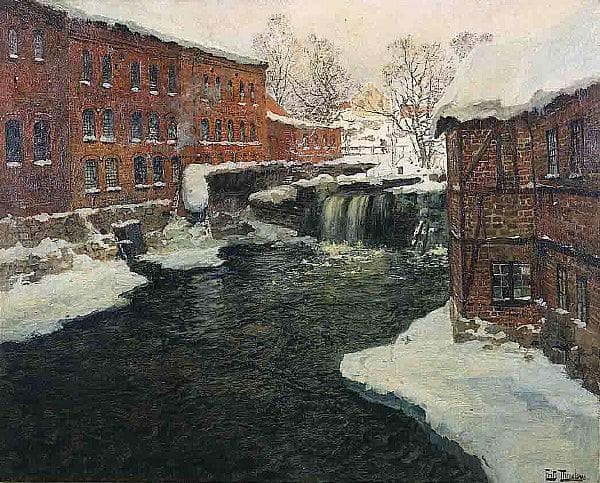 Mill Scene by Frits Thaulow — Oil Painting Reproduction