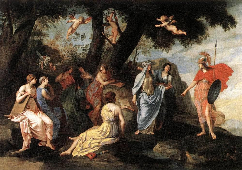 Minerva with the Muses by Jacques Stella — Oil Painting Reproduction