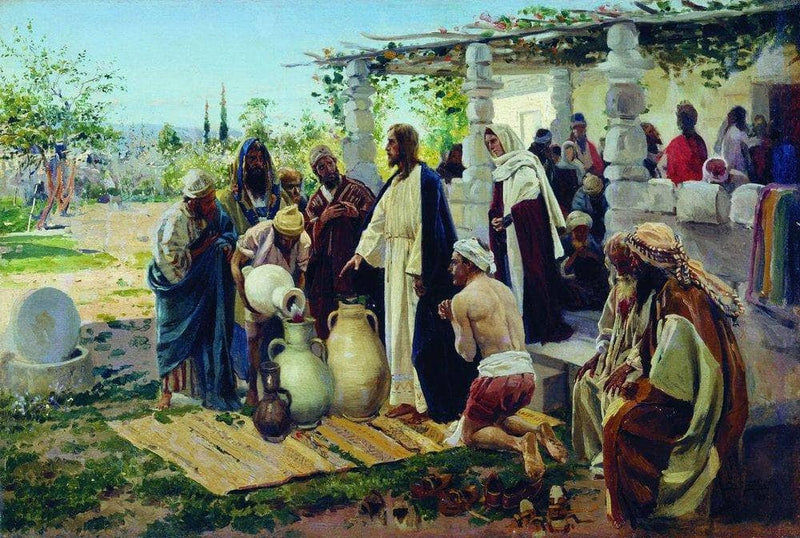 Miracle at Cana by Vladimir Makovsky — Oil Painting Reproduction