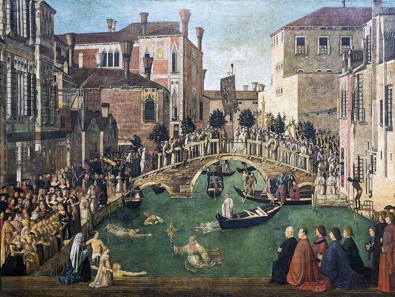Miracle of the Cross at the Bridge of San Lorenzo by Gentile Bellini — Oil Painting Reproduction