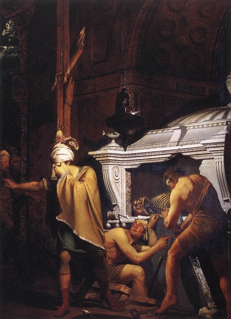 Miravan Breaking Open the Tomb of his Ancestors by Joseph Wright — Oil Painting Reproduction