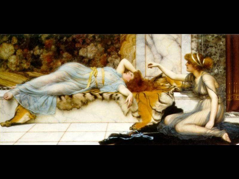 Mischief and Repose by John William Godward — Oil Painting Reproduction