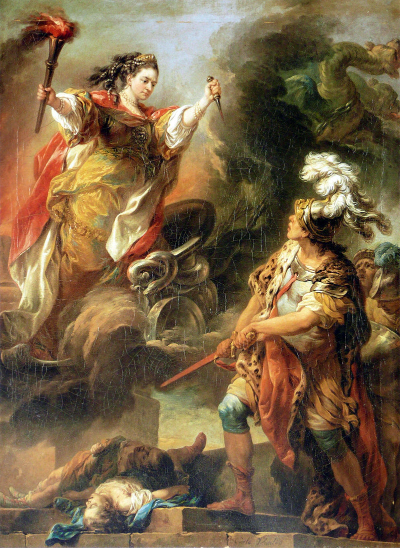 Mlle Clairon en Médée by Charles-Andre van Loo (Carle van Loo) — Oil Painting Reproduction