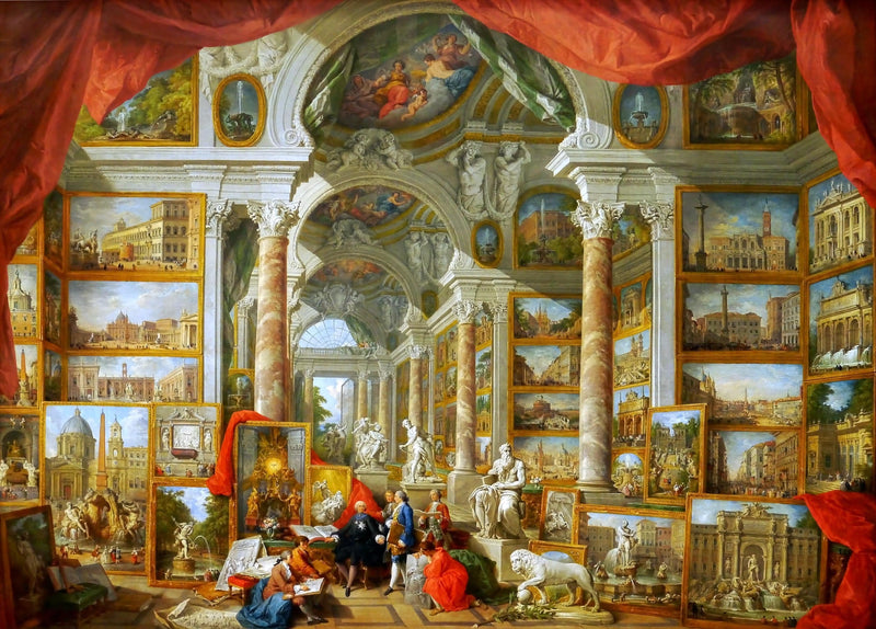 Gallery of Views of Modern Rome by Giovanni Paolo Panini — Oil Painting Reproduction