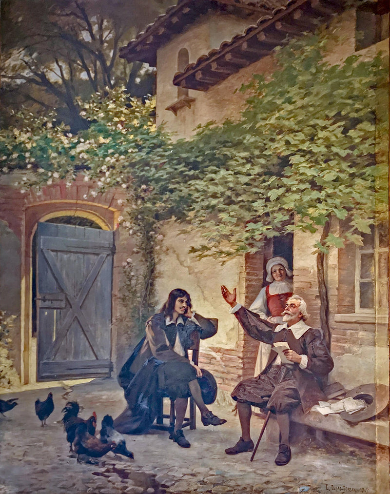 Molière and Godolin by Edouard Debat-Ponsan — Oil Painting Reproduction