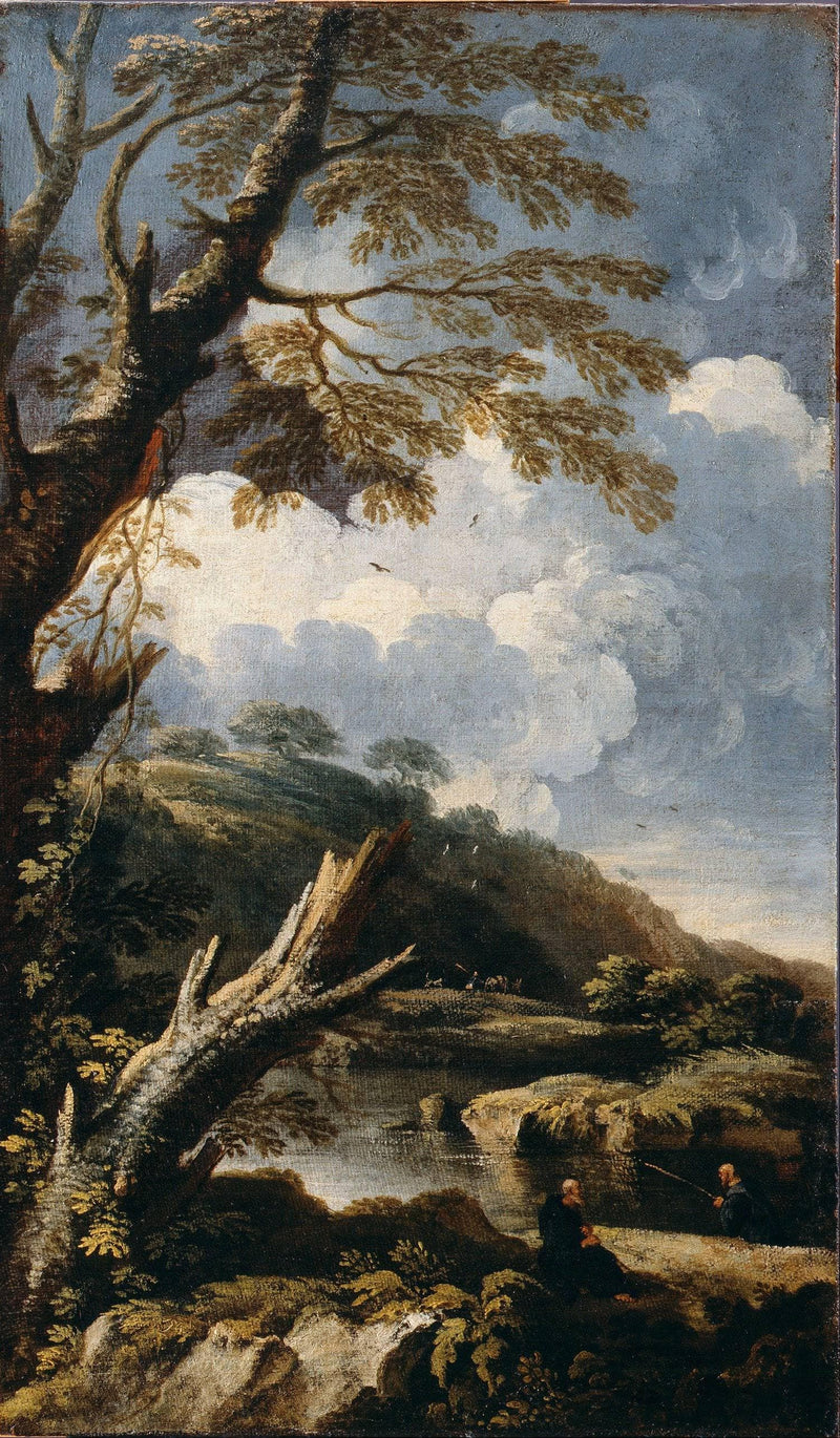 Monks Fishing by Salvator Rosa — Oil Painting Reproduction