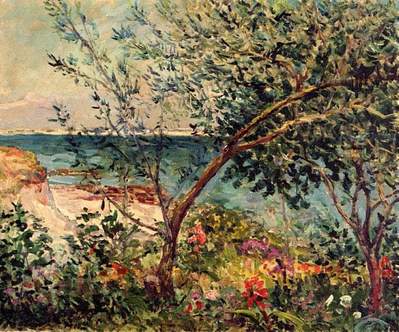 Monsieur Maufra's Garden by the Sea by Maxime Maufra — Oil Painting Reproduction