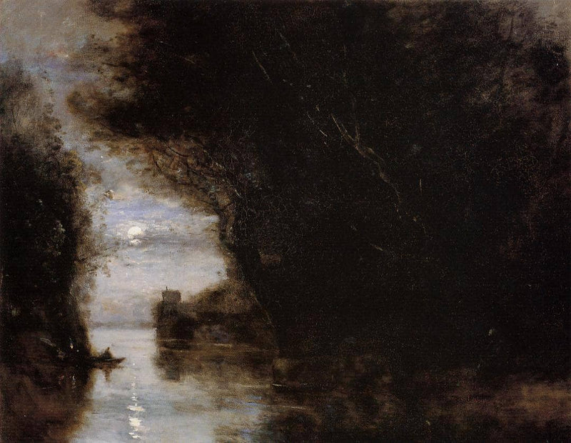 Moonlit Landscape by Camille Corot — Oil Painting Reproduction