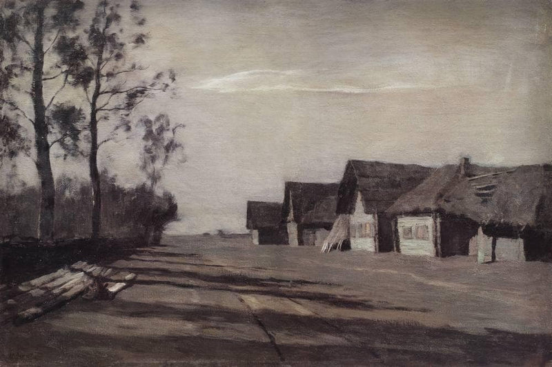 Moonlit Night. A Village by Isaac Levitan — Oil Painting Reproduction