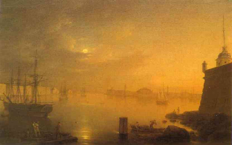 Moonlit Night in St. Petersburg by Maxim Vorobiev — Oil Painting Reproduction
