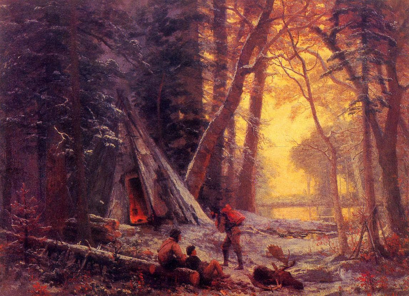 Moose Hunters Camp by Albert Bierstadt — Oil Painting Reproduction