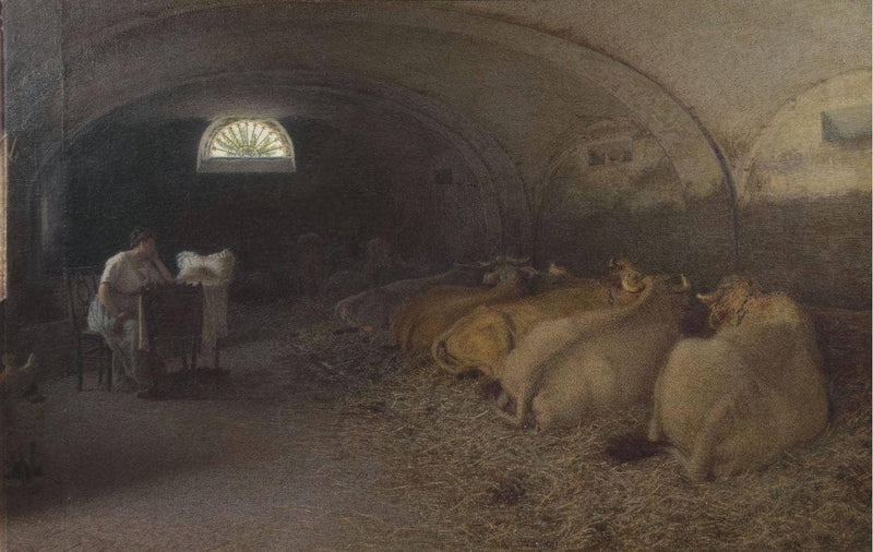 Peace. The stable by Angelo Morbelli — Oil Painting Reproduction