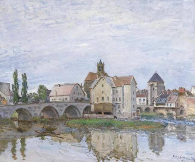 Moret on Long Time Gray by Alfred Sisley — Oil Painting Reproduction
