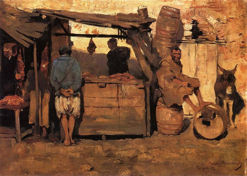 Moroccan Butcher Shop by Theo van Rysselberghe — Oil Painting Reproduction