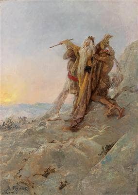 Moses on Mount Horeb by Anton Romako — Oil Painting Reproduction