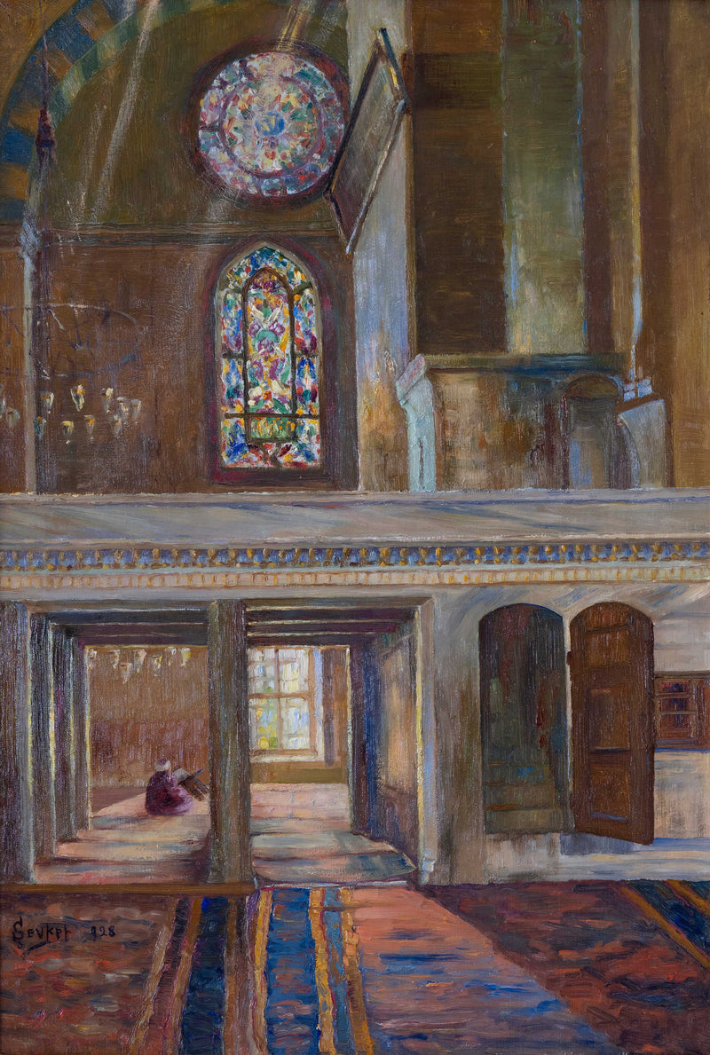Mosque Interior by Sevket Dag — Oil Painting Reproduction