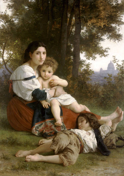 Mother and Children in dining room