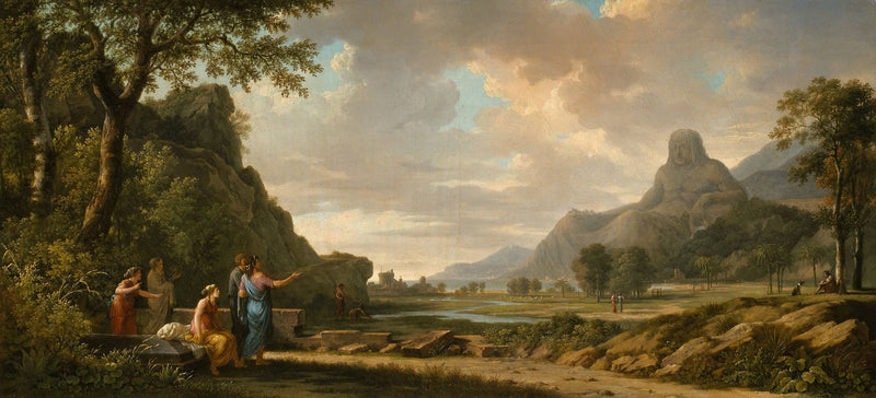 Mount Athos Carved as a Monument to Alexander the Great by Pierre-Henri de Valenciennes, Oil Painting Reproduction