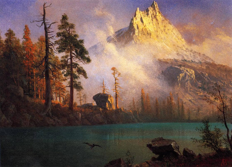 Mountain Lake by Albert Bierstadt — Oil Painting Reproduction