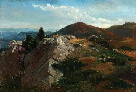 Mountain landscape by August Friedrich Schenck — Oil Painting Reproduction