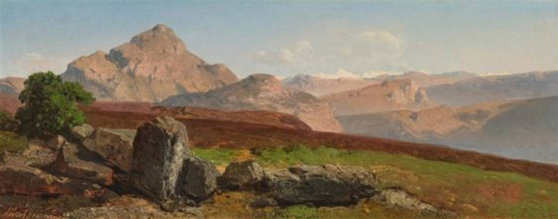 Mountain landscape (Carnic Alps) by Albert Zimmermann, Oil Painting Reproduction