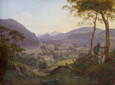 Mountain landscape near Salzburg with young couple in kitchen