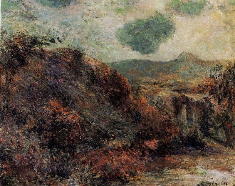 Mountain landscape by Paul Gauguin — Oil Painting Reproduction