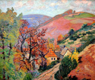 Mountain Landscape - Pontgibaud, village in Peschadoire in dining room