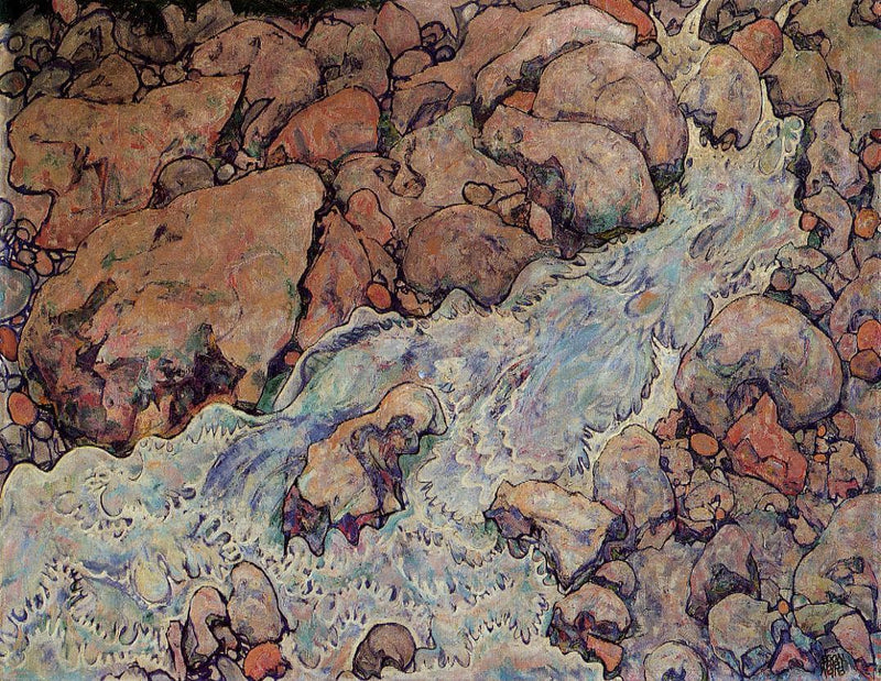 Mountain Torrent by Egon Schiele — Oil Painting Reproduction