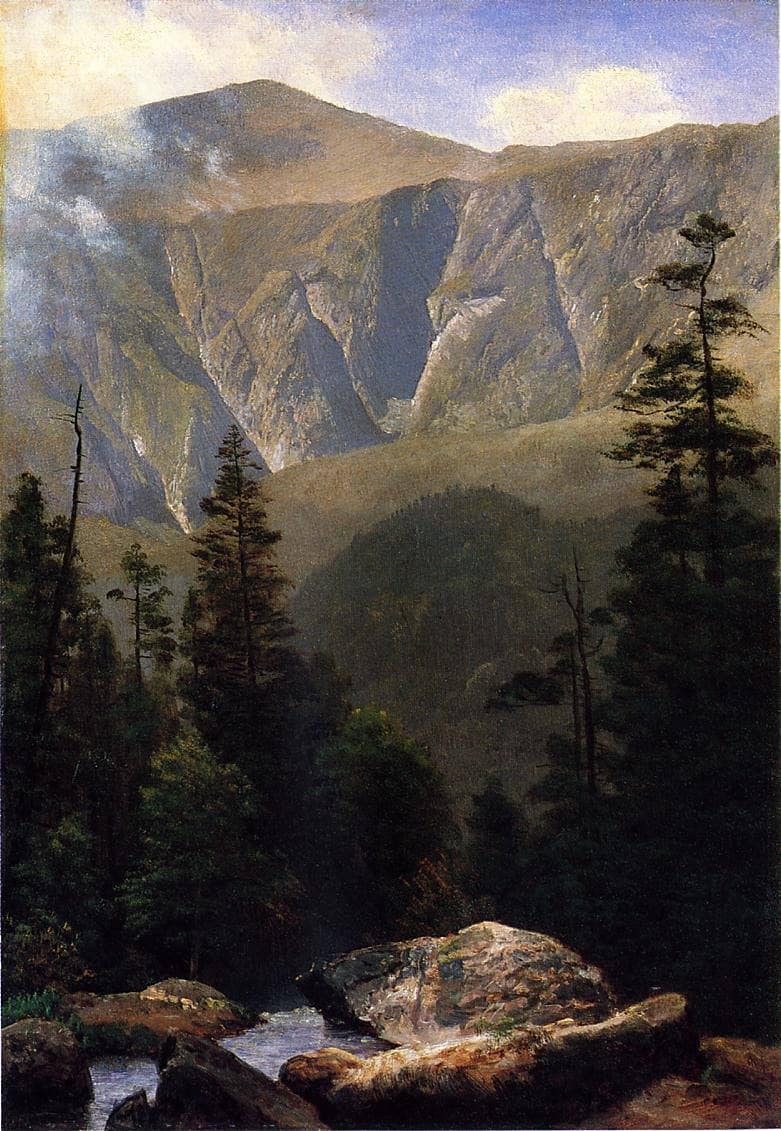 Mountainous Landscape by Albert Bierstadt — Oil Painting Reproduction