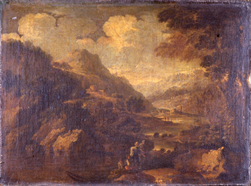 Mountainous Landscape by Salvator Rosa — Oil Painting Reproduction