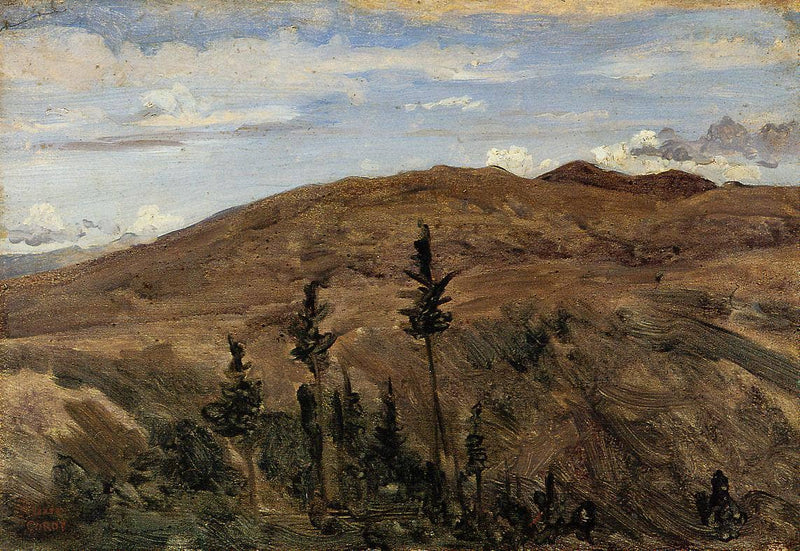 Mountains in Auvergne by Camille Corot — Oil Painting Reproduction