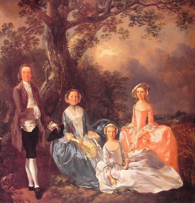 Mr. and Mrs. John Gravenor and their Daughters, Elizabeth and Ann in living room