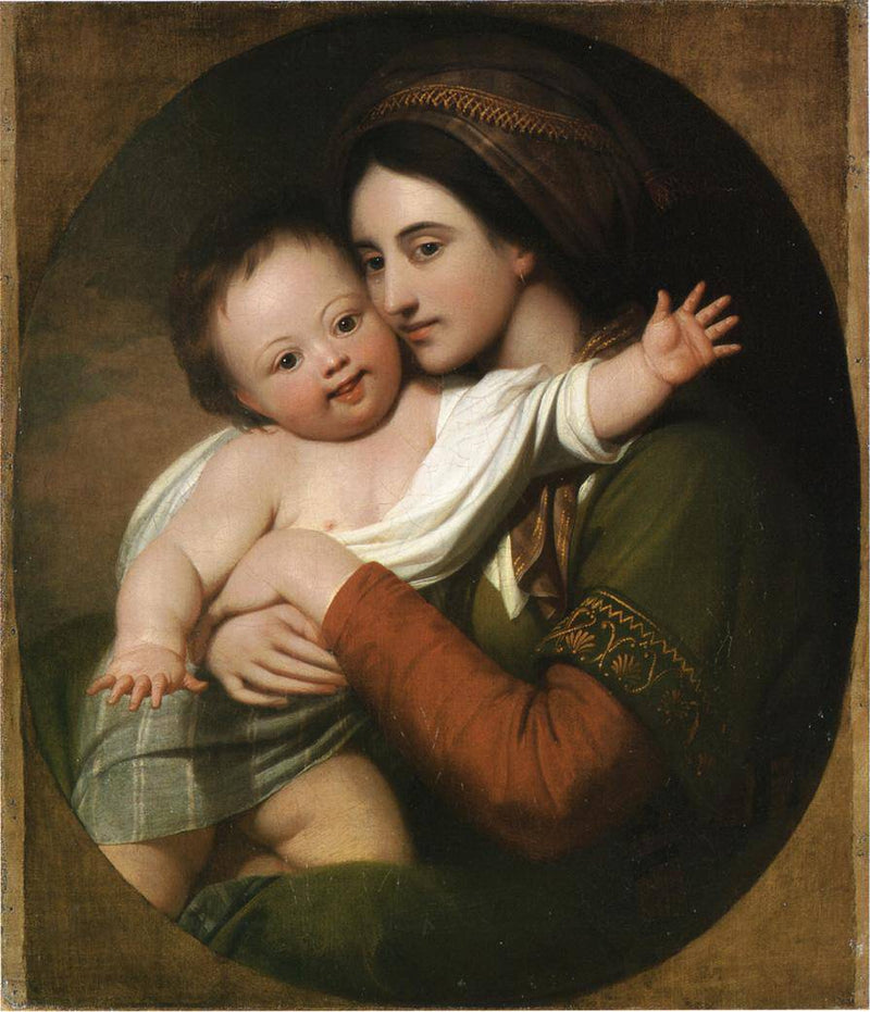 Mrs. Benjamin West and Her Son Raphael by Benjamin West — Oil Painting Reproduction