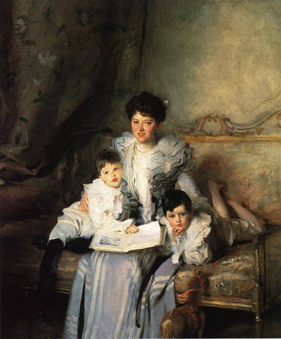 Mrs Knowles and her Children in living room