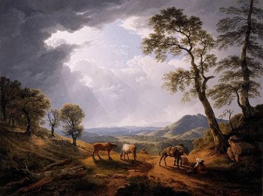 Muleteers halting on a mountain pass in the Roman Campagna by Hendrik Voogd — Oil Painting Reproduction