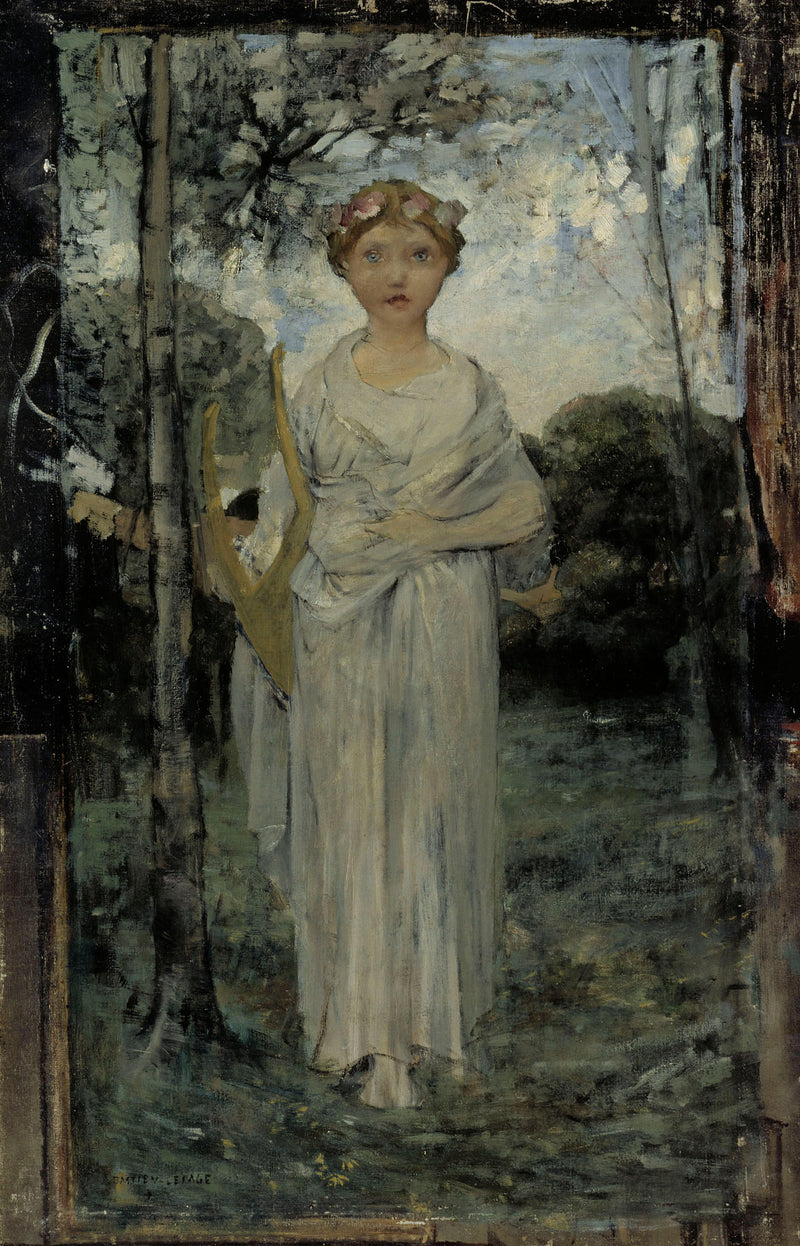 Muse, Study by Jules Bastien-Lepage — Oil Painting Reproduction