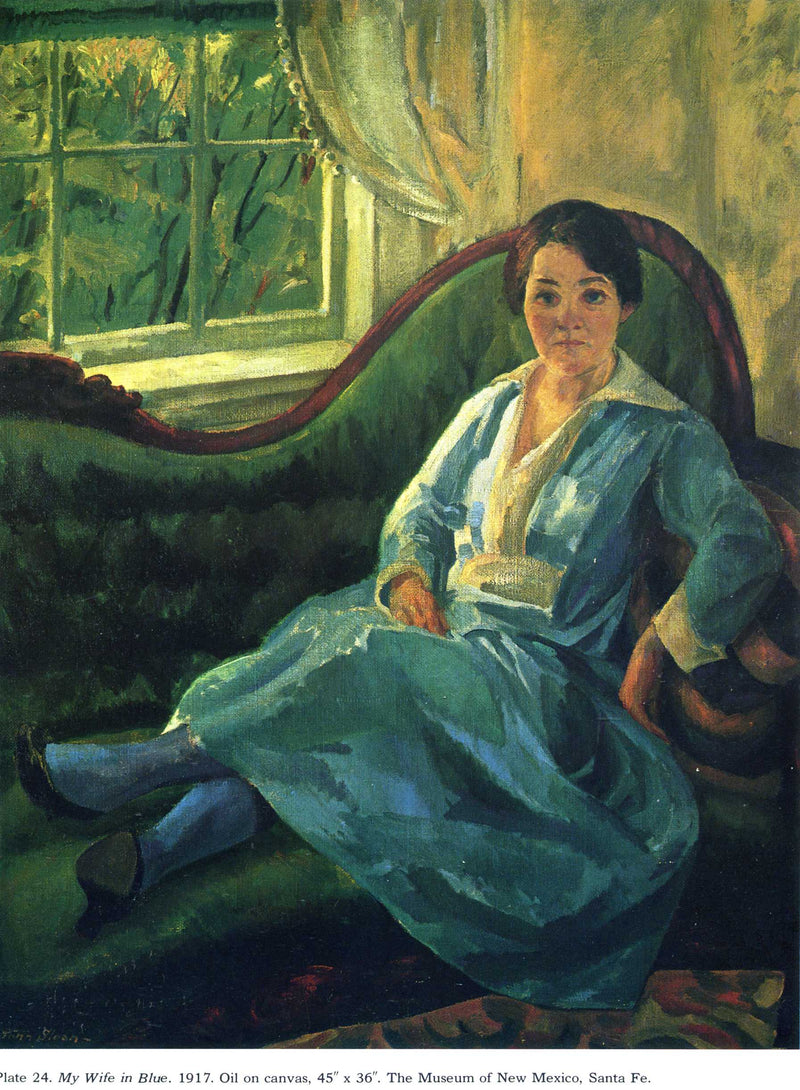 My Wife in Blue by John French Sloan — Oil Painting Reproduction