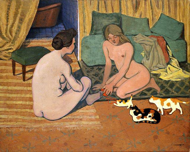 Naked Women with Cats by Felix Vallotton — Oil Painting Reproduction