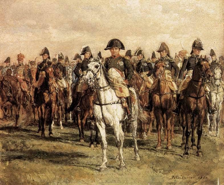 Napoleon and his Staff by Ernest Meissonier — Oil Painting Reproduction