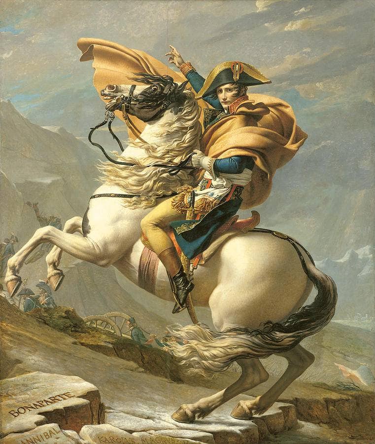 Napoleon Crossing the Alps at the St Bernard Pass, 20th May 1800 by Jacques-Louis David — Oil Painting Reproduction