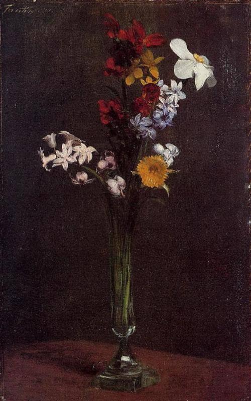 Narcisses Hyacinths and Nasturtiums by Henri Fantin-Latour — Oil Painting Reproduction