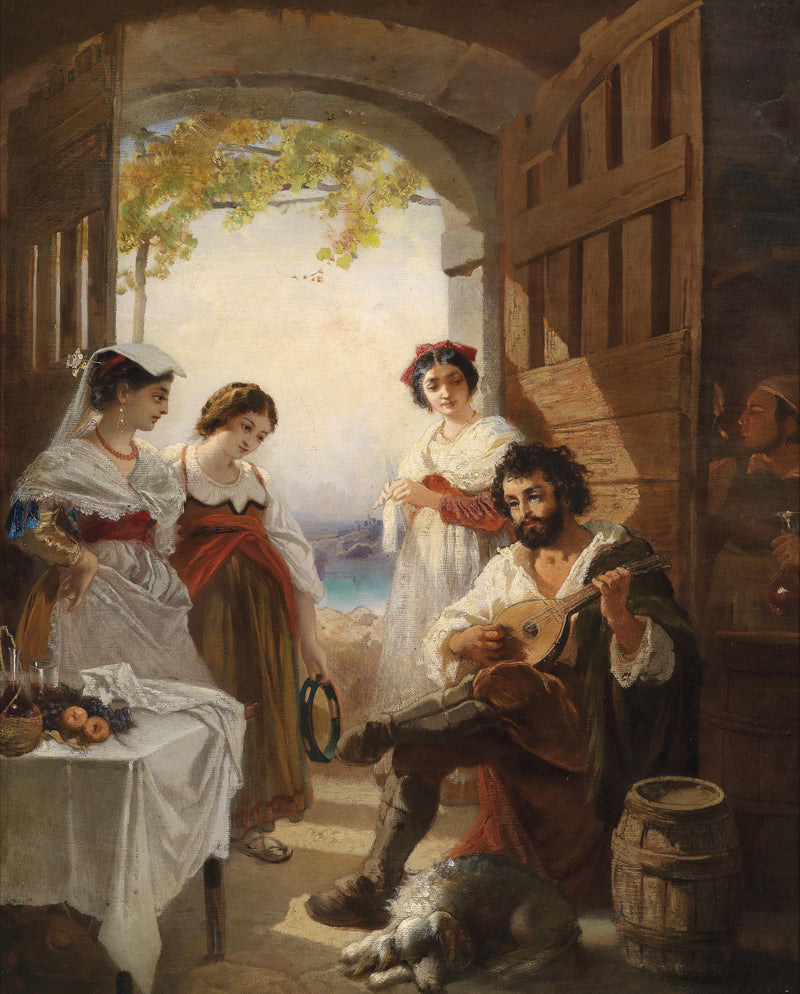 Neapolitan bar by Anton Romako — Oil Painting Reproduction