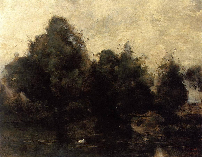 Near Arras, the Banks of the Scarpe by Camille Corot — Oil Painting Reproduction
