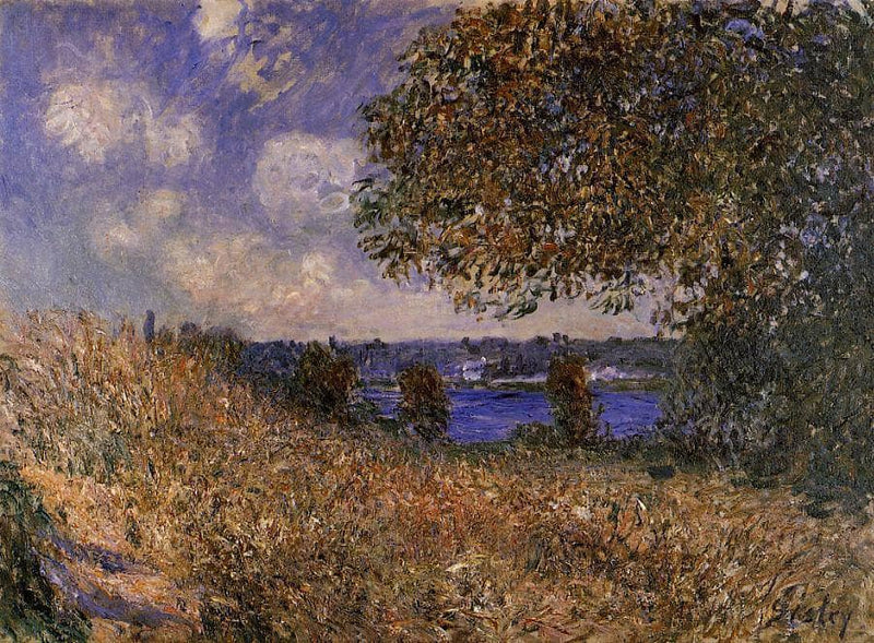 Near the Bank of the Seine at By by Alfred Sisley — Oil Painting Reproduction